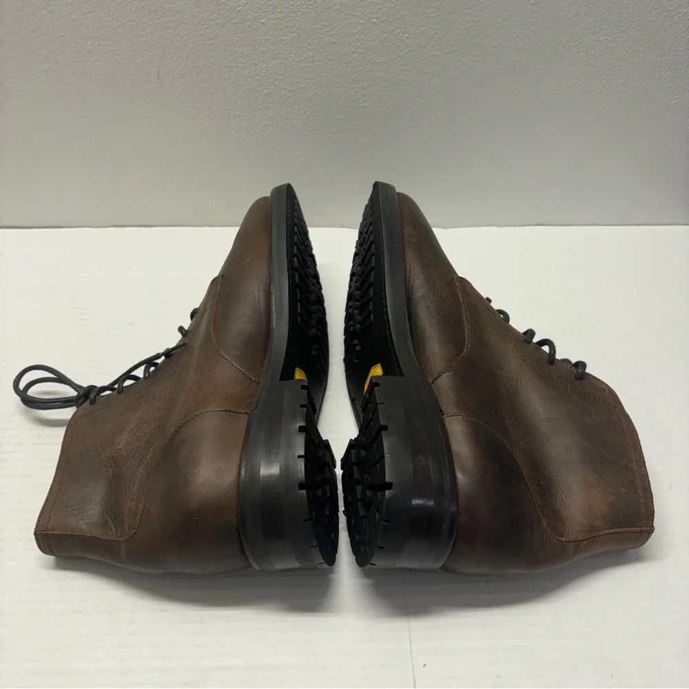 NWOT Rhodes Footwear The Dean Boot Lace Up Leather Brown Sz 9.5